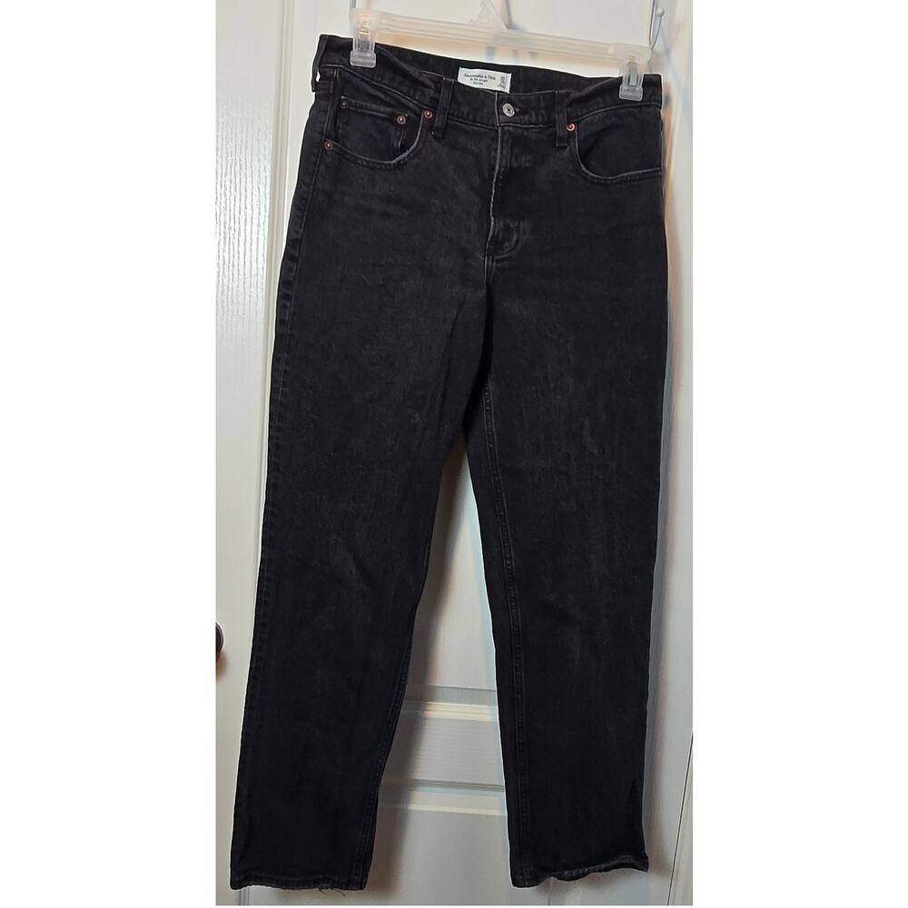 Abercrombie & Fitch The 90's Straight mid rise jean black sz 30/10